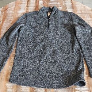 Men's Telluride Quarter-Zip Sweater Pullover - Black - Gray Size M